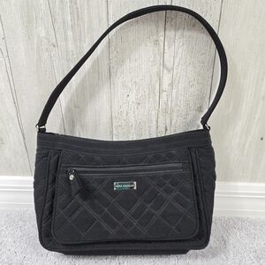 Vera Bradley Black Quilted Shoulder Bag Y2k East West Goth Whimsigoth Dark Fairy
